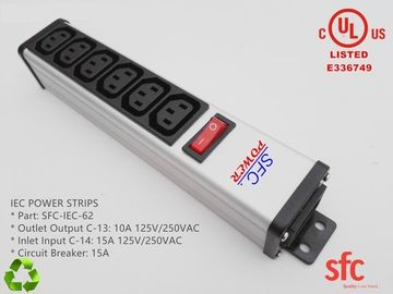 品質  6 Outlet Flat Plug Power Strip Metal PDU With Overload Protector IEC Approved 工場