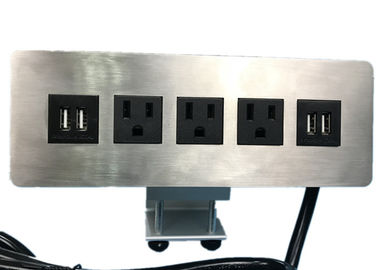 品質  Edge Mount Desktop Power Outlet With USB 4 Port ,3 Outlet Power / Data Distribution Unit 工場