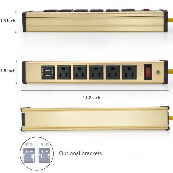 卓上5 USBの充電器、5つのソケット力棒5v 2.4A/1Aが付いている平らなプラグ力のストリップ